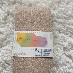 Cable sweater tights L/XL